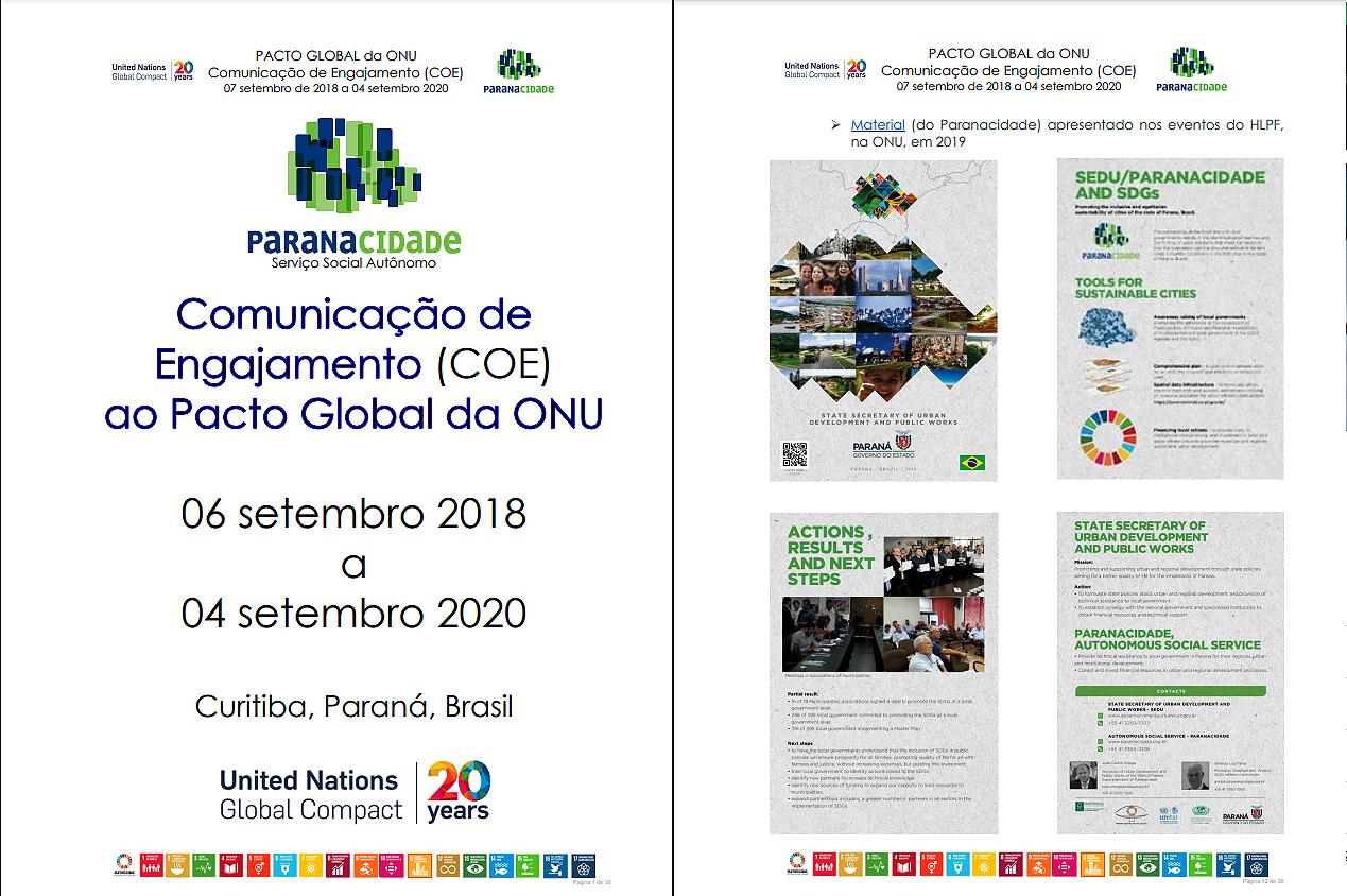 Paranacidade renova compromissos com o Pacto Global