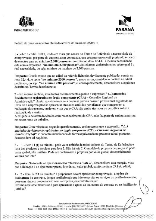Esclarecimento pagina 01/02