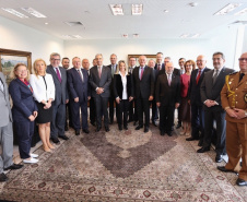 Governadora Cida Borghetti recebe a Missão Anual de Embaixadores da União Europeia que pela primeira vez acontece no Paraná.Curitiba, 03/05/2018.Foto: José Fernando Ogura/ANPr