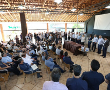 Governadora Cida Borghetti, em Maringá neste sábado (12), autoriza licitações para investimentos em municípios do Noroeste e Norte do Paraná, para obras de infraestrutura urbana e compra veículos e equipamentos. Maringá, 12/05/2018.Foto: José Fernando Ogura/ANPr