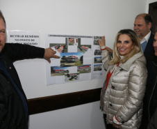 Governadora Cida Borghetti visita a Unidade de Saúde de Campo Magro e durante encontro com o prefeito César Casagrande, vereadores e lideranças locais, conhece o projeto de revitalização da Avenida Norte Sul.Campo Magro, 07/06/2018.Foto: Orlando Kissner/ANPr