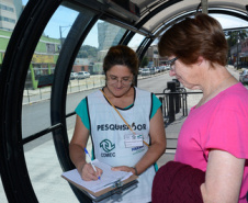 População recebe bem a pesquisa sobre origem e destino de passageiros, no transporte coletivo, diz coordenadora Vera Beznos da FIPE /USP