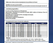 Governo do Paraná capacita técnicos de Planejamento para o PPA municipal

