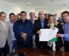 A governadora Cida Borghetti durante assinatura de convênios para municipios. - Curitiba/Pr, 24.04.2018 - Foto Jonas Oliveira/Governadoria