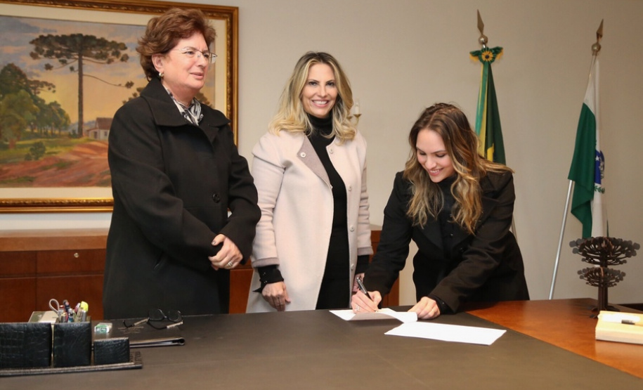Governadora recebe a prefeita de Colombo, Beth Pavin e a deputada Maria Victória.Curitiba, 21/05/2018.Foto: José Fernando Ogura/ANPr