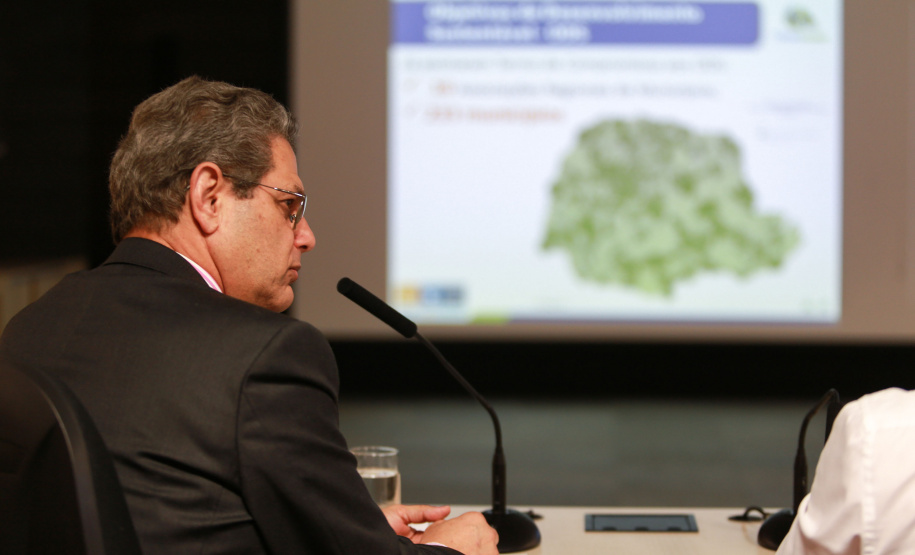O secretário estadual do Desenvolvimento Urbano (Sedu), Silvio Barros, conduziu nesta segunda-feira (27) a reunião entre as equipes de transição e fez um balanço detalhado das atividades da pasta nos últimos sete meses.  - Curitiba, 26/11/2018  -  Foto: Rogério Machado