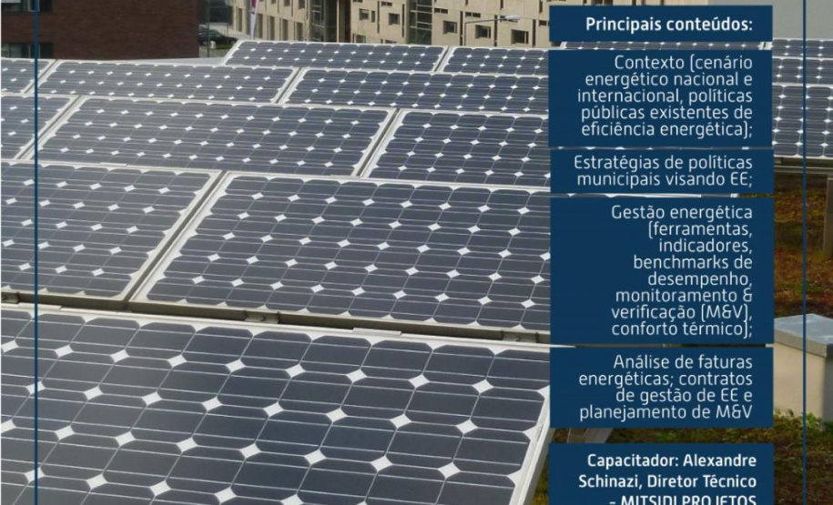 Técnicos do Paranacidade e de Municípios do PR participam de Treinamento sobre Gestão de Energia