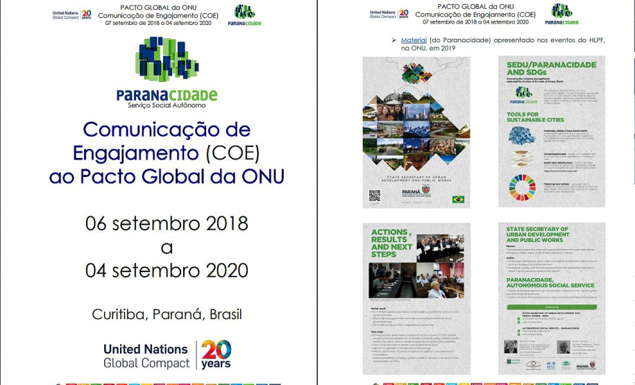 Paranacidade renova compromissos com o Pacto Global