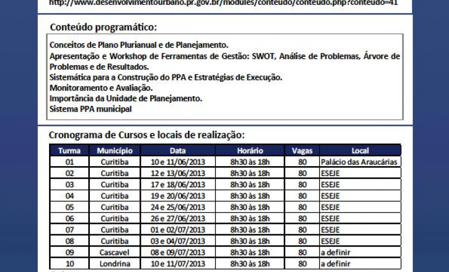 Governo do Paraná capacita técnicos de Planejamento para o PPA municipal